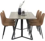 Ebuy24 - Marinagrbl Essgruppe Esstisch El Holz Dekor Grau Und 6 Polar