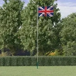 Flagge Gro&szlig;britanniens Mit Mast 6,23 M Aluminium Vidaxl