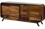Sideboard Sheesham 173x40x75 Dunkelbraun Lackiert Mailand 202