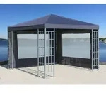 Rank Pavillon Set 3x3m Metall Garten Partyzelt Anthrazit Mit 2 Seitenteilen Mit