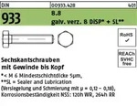 Sechskantschraube Din 933 Vg M 4 X 20 8.8 Gal Zn Disp + Sl