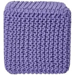 Gestrickter Sitzw&uuml;rfel 100% Baumwolle, Violett - Homescapes