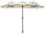 Doppel Sonnenschirm Mit Kurbel 300 X 150 Cm - Natur - Xl Gartenschirm Mit...