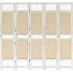 5-tlg. Raumteiler Creme 175x165 Cm Stoff - Vidaxl