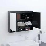 Spiegelschrank F&uuml;rs Bad 80x15x60 Cm Gl&auml;nzend Schwarz Vidaxl