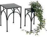 Dandibo - Blumenhocker Metall Schwarz Eckig Blumenst&auml;nder Beistelltisch 96449...
