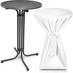 Outdoor Stehtisch Bellini, Klappbar, &Oslash;60cm, Wei&szlig;, Mit Husse