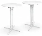 Outdoor Stehtisch Bellini, Klappbar, 2er Set, &Oslash;80cm, Wei&szlig;