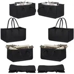 8er Set Filzk&ouml;rbe, Faltbar, Flexibel, Griff, 27 Liter, Filz, Aufbewahrungskorb,