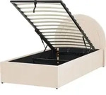 Bett Mit Bettkasten Beige Samt Gepolstert Lattenrost 90 X 200 Cm Hochklappbar...
