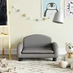 Kindersofa Grau 50x40x30 Cm Kunstleder Vidaxl