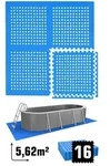 5,6 M2 Poolunterlage - 16 Eva Matten 62x62 - Unterlegmatten Set - Pool Unterlage