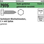 Din 7976-c/iso 1479 Form C Sechskant-blechschraube Vg 5,5x60 Stahl Galvanisch