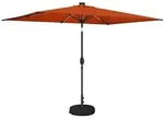 Gartenparasol Mit Led-lichtern Und Sockel 200 X 300 Cm Vidaxl