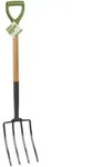 Fourche &Agrave; B&ecirc;cher Jardin 4 Dents Acier Kinzo - Manche Bois 105cm & Poign&eacute;e