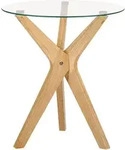 Beliani - Beistelltisch Transparent Sicherheitsglas &Oslash; 45 Cm Rund Mit X-beinen