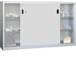 Pavoy Schiebet&uuml;renschrank, 1200x2000x400 Mm, 4 B&ouml;den Gepulvert, Ral 7035