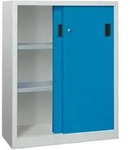 Pavoy Schiebet&uuml;renschrank, 1200x1000x400 Mm, 2 B&ouml;den Verzinkt, Ral 7035/5012