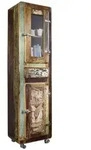 Massivmoebel24 - Hochschrank Altholz 55x38x190 Mehrfarbig Lackiert Freezy 11
