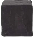 Homescapes - Schwarzer Patchwork-pouf &ndash; Sitzw&uuml;rfel Aus Recyceltem Leder,...