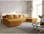 Wohnlandschaft Sofa Mit Schlaffunktion Vogar Stoff Poso Honiggelb