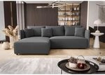 Ecksofa Schlafsofa Evora Stoff Poso Grau Ottomane Links