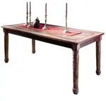 Massivmoebel24 - Esstisch Altholz 100x80x76 Mehrfarbig Lackiert Fable 25