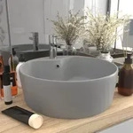 Luxus-waschbecken Mit &Uuml;berlauf Matt Hellgrau 36x13 Cm Keramik Vidaxl