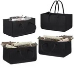 4er Set Filzk&ouml;rbe, Faltbar, Flexibel, Griff, 27 Liter, Filz, Aufbewahrungskorb,