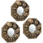 Relaxdays - Spiegel 3er Set Blume, Achteckiger Zierspiegel, Wohnzimmer, Flur,