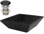 Luxebath - Ml-design Waschbecken Aus Keramik Schwarz 41x41x12 Cm Eckig Inkl.