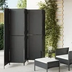 Paravent 5-tlg. Schwarz Poly Rattan Vidaxl
