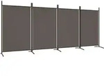 4-tlg. Paravent Anthrazit 346x180 Cm Stoff Vidaxl