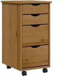 Rollschrank Mit Schubladen Moss Honigbraun Massivholz Kiefer - Vidaxl