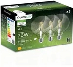 3x Led-lampe E27 Kugel G95 8w = 75w 880lm 4000k Neutralwei&szlig; 360&deg;