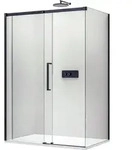 Eckdusche Bernstein Dx906 Flex Schiebet&uuml;r Soft-close 8mm Nano Echtglas Schwarz...