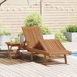 Vidaxl Sun Lounger 2 Pcs Solid Teak Wood Brown