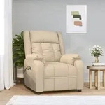 Massagesessel Elektrisch Creme Stoff Vidaxl