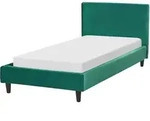 Polsterbett Dunkelgr&uuml;n Samtstoff Mit Lattenrost 90 X 200 Cm Abnehmbarer Bezug