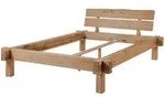 Balkenbett Wildeiche 160x200 Bianco Ge&ouml;lt Jangali 111