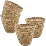 Seegras Pflanztopf Natur Mit Folie 14 X 12 Cm - 4er Set - Naturfaser Blumentopf...