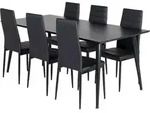 Ebuy24 - Dipp180x90blbl Essgruppe Esstisch Schwarz Und 6 Slim High Back
