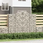 Gabionen Mit Hochbogen 2 Stk. 200x30x160/180cm Verzinktes Eisen Vidaxl