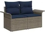 Garten-sofa Mit Kissen 141 X 62 X 69 Cm Poly-rattan Vidaxl
