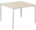Gartentisch Beige Und Wei&szlig; Aluminium Kunstholz Quadratisch 95 X 95 Cm F&uuml;r 4