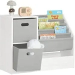 Sobuy - Kmb76-w B&uuml;cherregal Kinder Kinderregal Mit Boxen Aufbewahrungsregal...