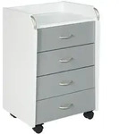 Printi Kommode Rollcontainer 6 Schubladen, 4 Rollen (inkl. 2 Mit Stopper) Weiss,