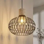 Led Pendellampe H&auml;ngeleuchte Wohnzimmerlampe Travertine Stein Kristalle D 38 Cm