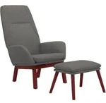 Relaxsessel Mit Hocker Hellgrau Stoff Vidaxl