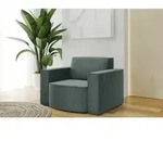 Sessel Designersessel Palma In Stoff Opera Velvet Opalgr&uuml;n